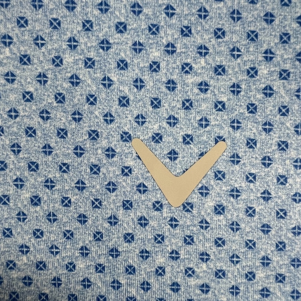 Callaway Polo Shirt Mens 2XL XXL Blue Geometric Performance Short Sleeve Golf - Picture 6 of 13